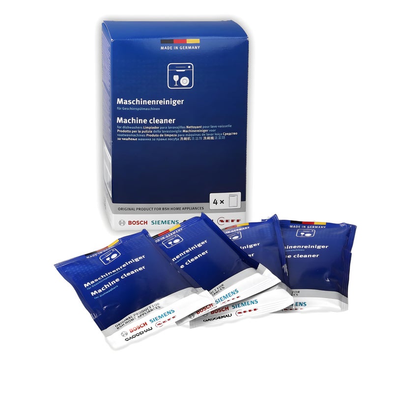 Bosch 312477 Dishwasher Cleaner - 1 Pack of 4 Bags (Total: 6.4 oz / 180g, Each 1.6 oz / 45g) - Removes Limescale & Grease - Improves Performance & Extends Appliance Life - Image 1